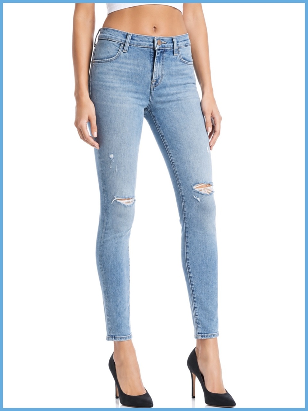 J Brand Skinny Distressed Denim Jeans 620 Surge Destruct Pant